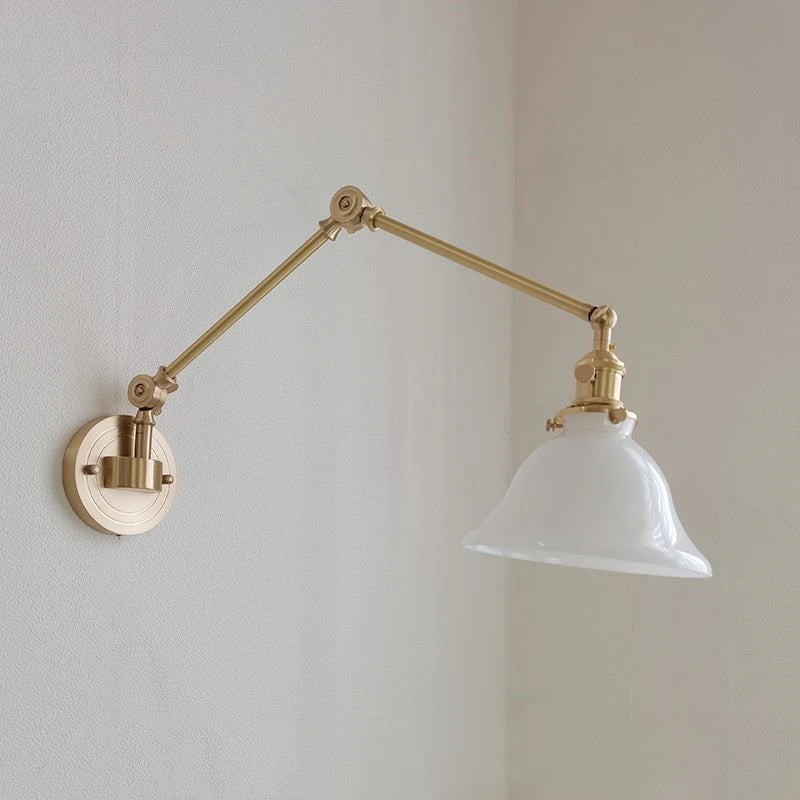 applique murale iwhd en cuivre rotative avec bras long pivotant