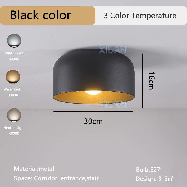 plafonnier led moderne en fer métal pour hôtel et allée
