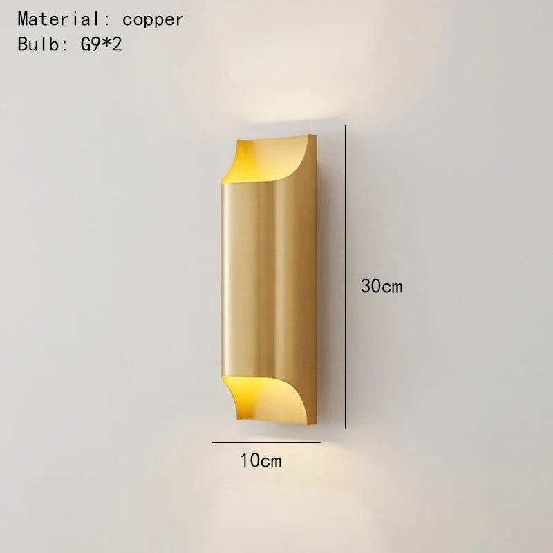 Applique murale led en laiton design moderne et minimaliste