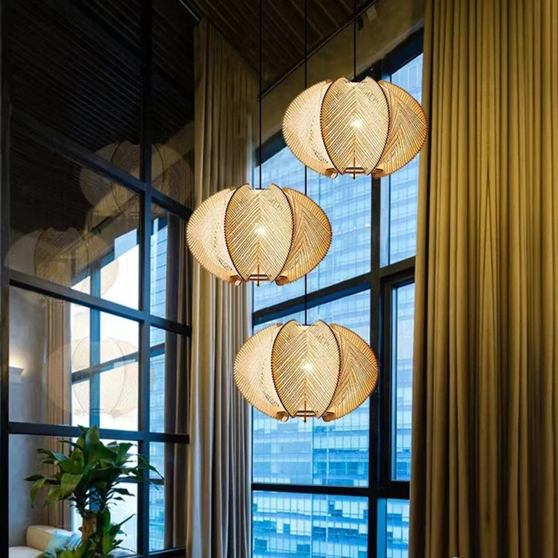 suspension en tissu bois pour magasin et hôtel