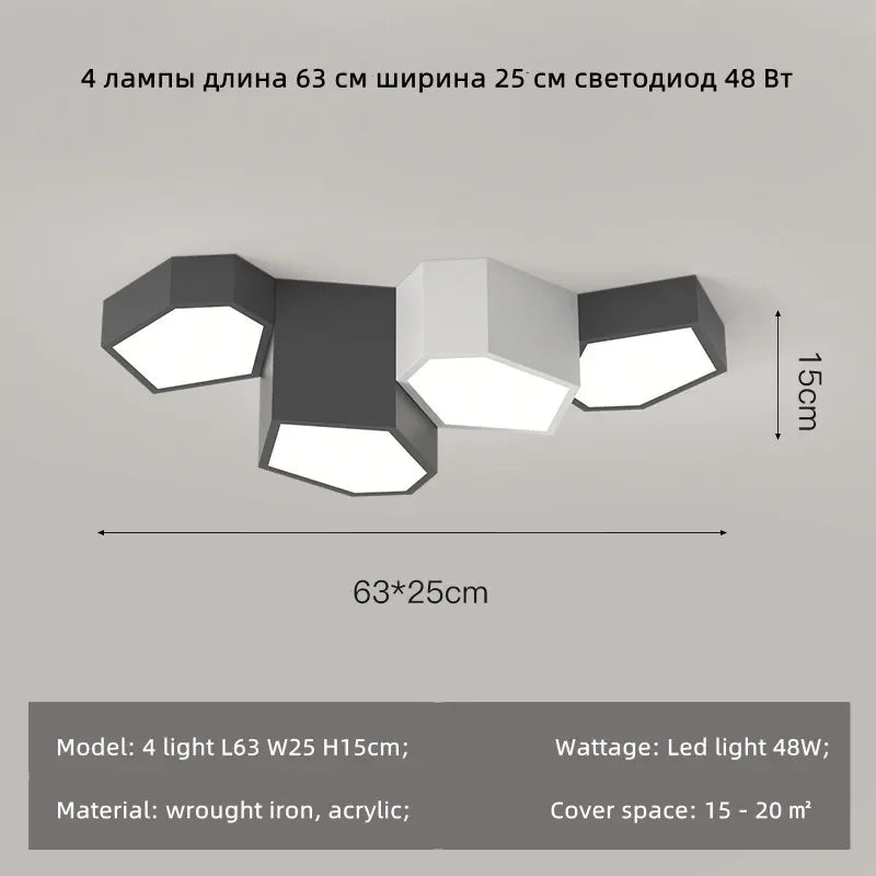Plafonnier Led cubique irrégulier nordique