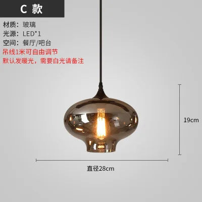 lustre nordique en verre pour éclairage moderne de restaurant et café