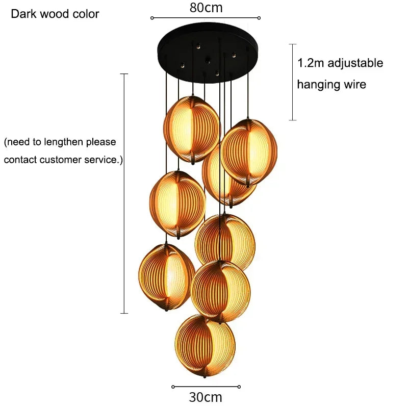 suspension en bois wabi sabi pour décoration intérieure moderne