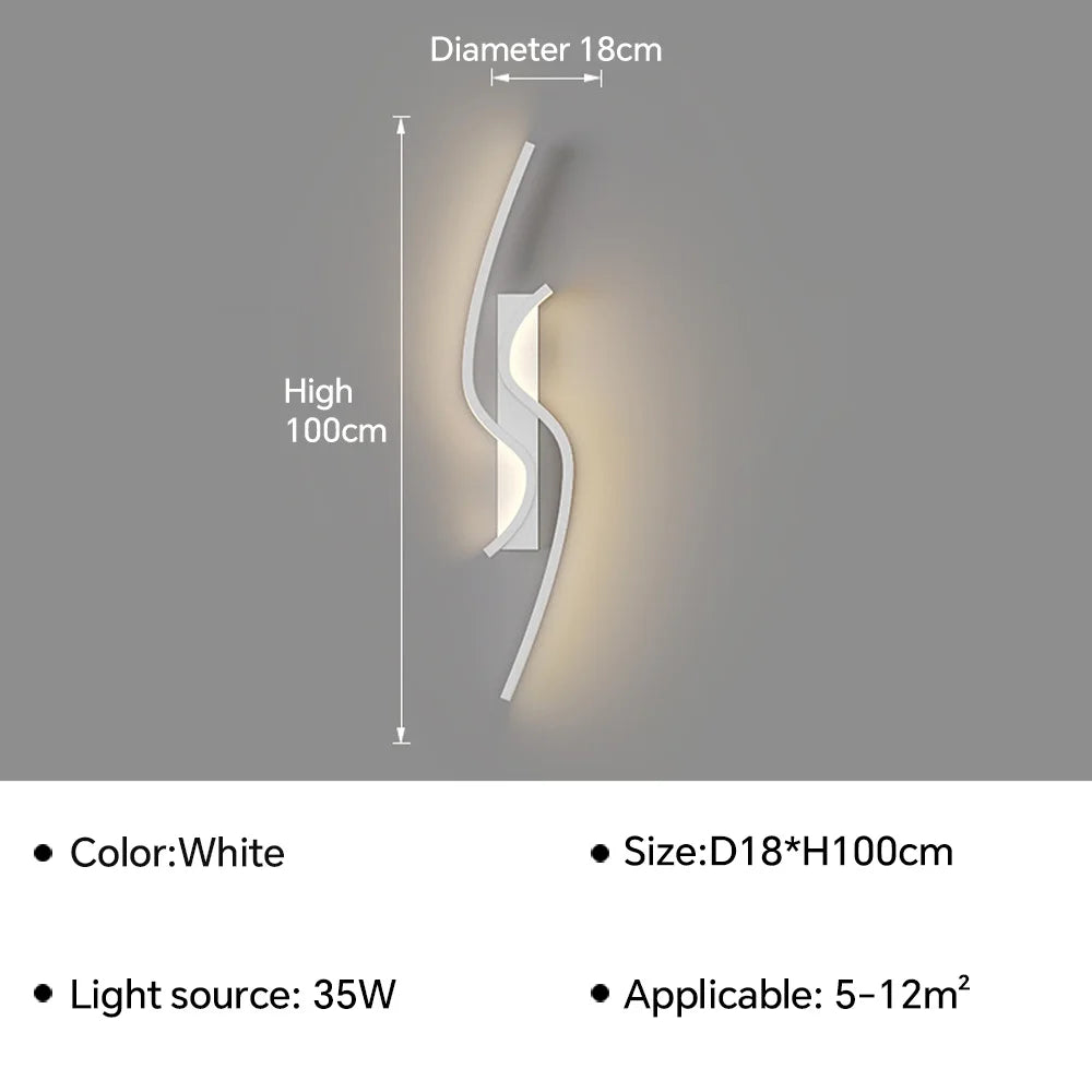 applique murale LED moderne pour salon TV fond allée chambre chevet