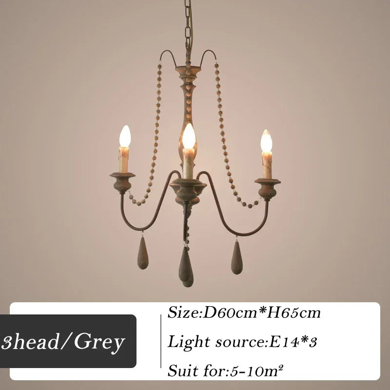 lustre en bois rétro pour décoration intérieure élégante