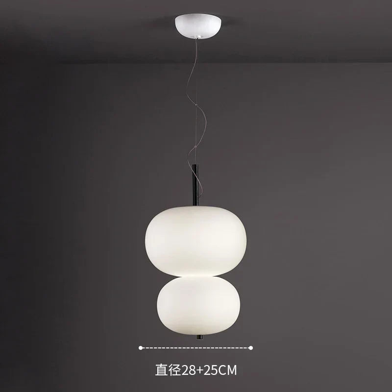 lustre nordique en verre avec suspension led pour décoration