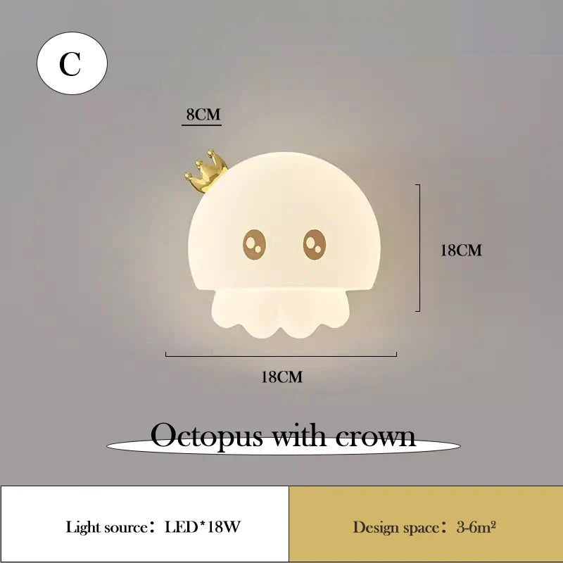 lampe de chevet poulpe mignon pour chambre enfant décoration créative