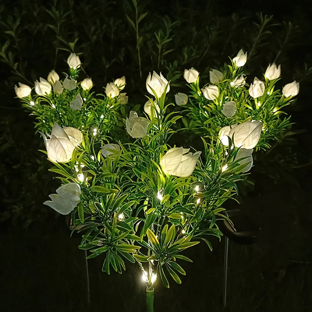 lampe solaire décorative pour jardin en forme de fleur lumineuse