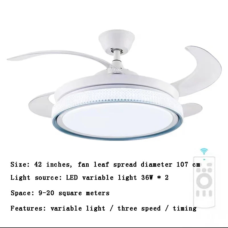 plafonnier led intelligent à pales rétractables design moderne