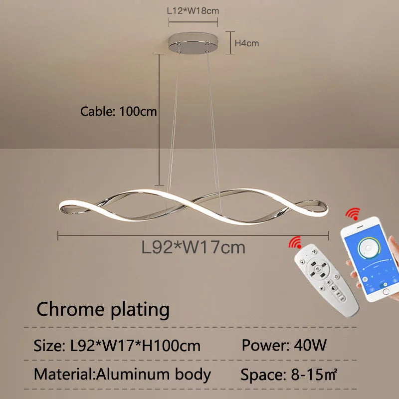 lustre moderne intelligent avec alexa pour intérieur design