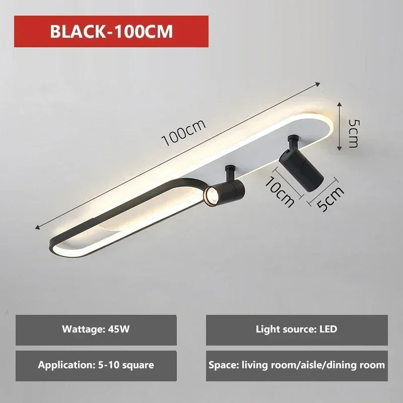 plafonnier moderne à leds avec projecteur pour décoration maison