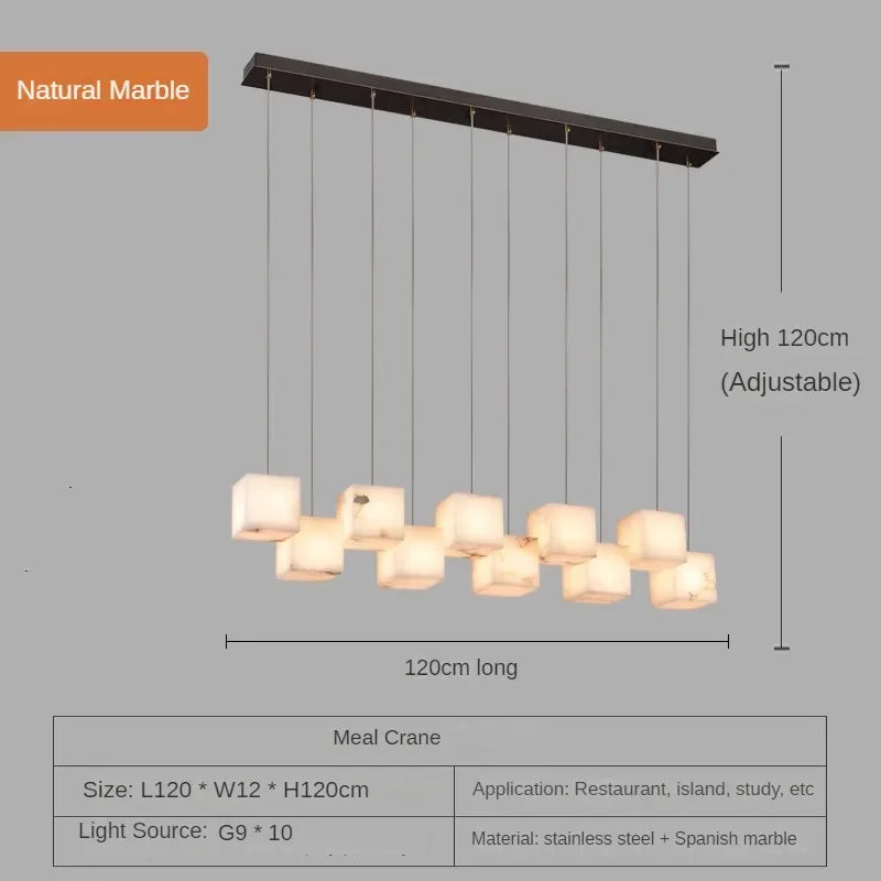 lustre en marbre espagnol style chinois minimaliste pour espace luxe