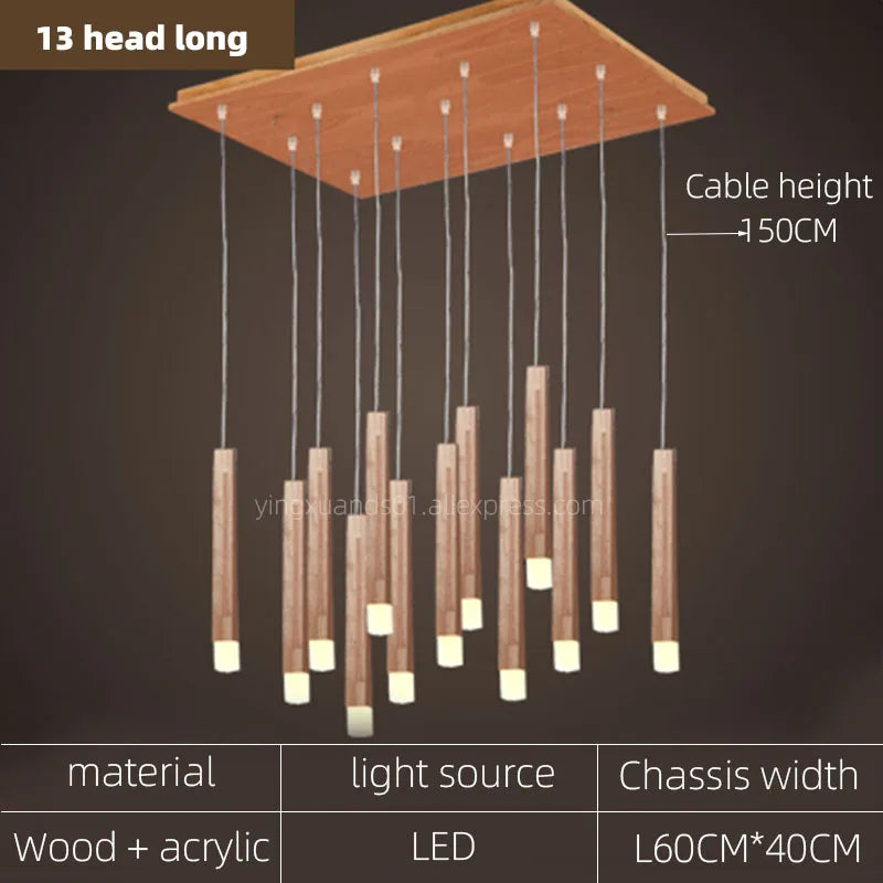 lustre suspendu moderne en bois pour tous les espaces