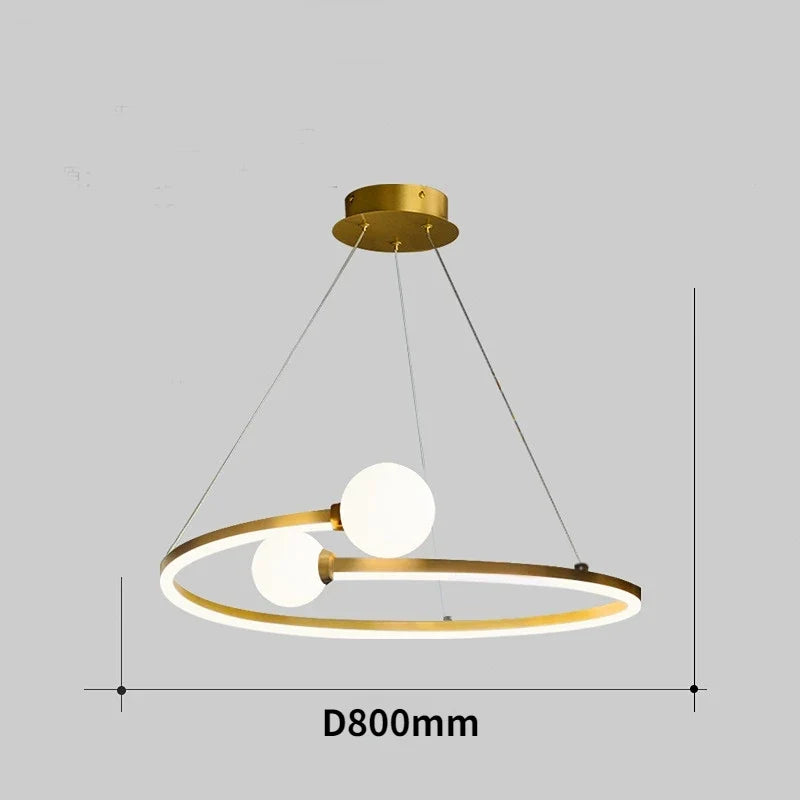 lustre nordique anneau led suspension éclairage luminaires
