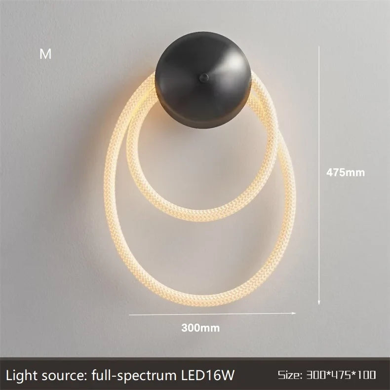 applique murale led minimaliste en fibre tissée en silicone souple