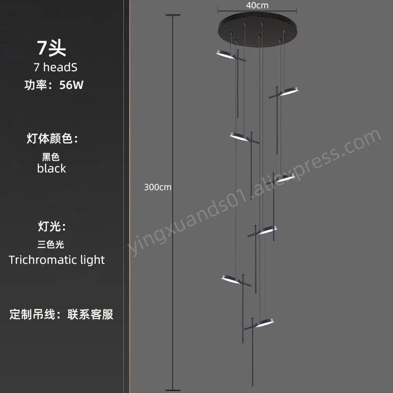 lustre moderne suspendu en acrylique design créatif 2023 à LED