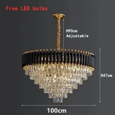 lustre led en cristal moderne idéal pour décoration intérieure de luxe