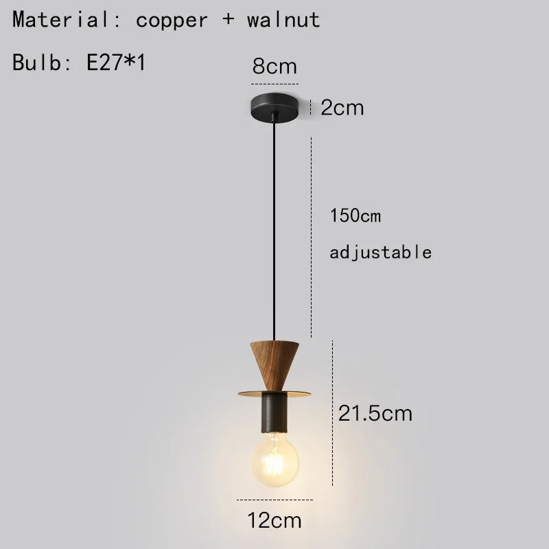 suspension moderne en bois et métal pour intérieur élégant