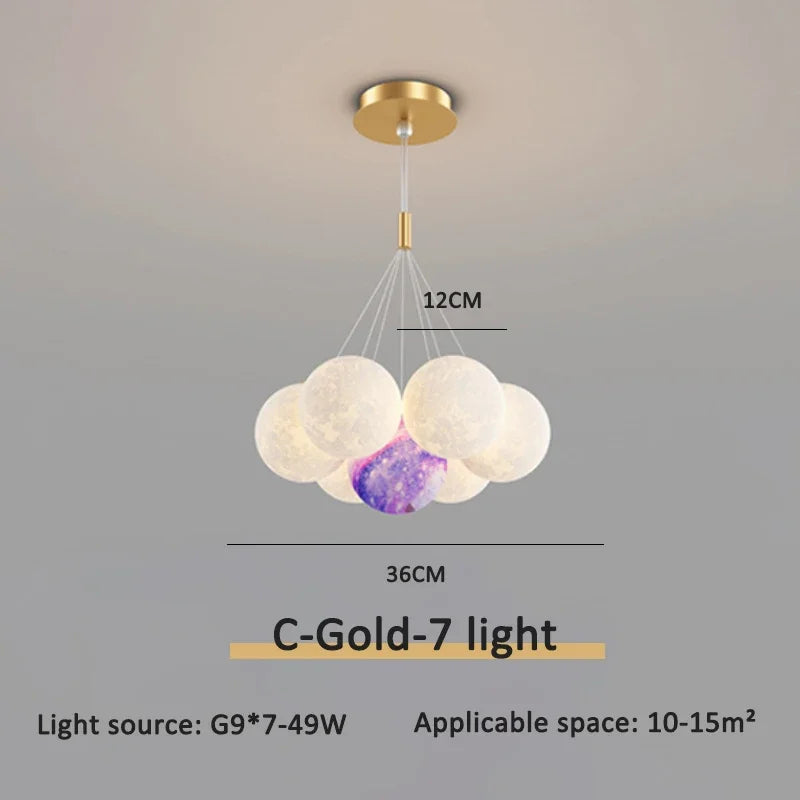 lustre moderne led boule à bulles suspension luminaire décor