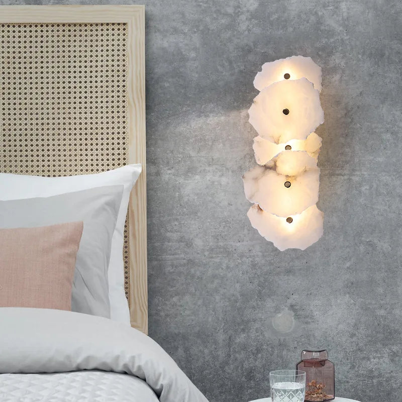 applique murale moderne en laiton et marbre naturel design luxe