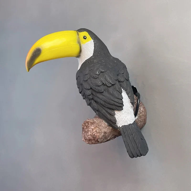 applique murale décorative toucan pour jardin et allée