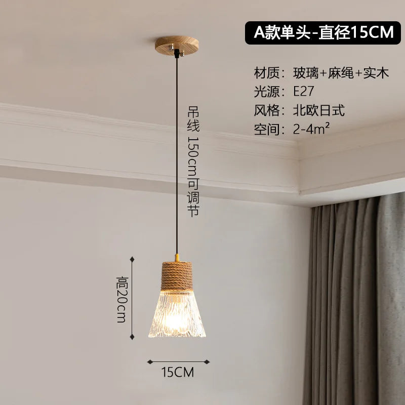 lustre nordique japonais trois têtes design créatif intérieur suspendu