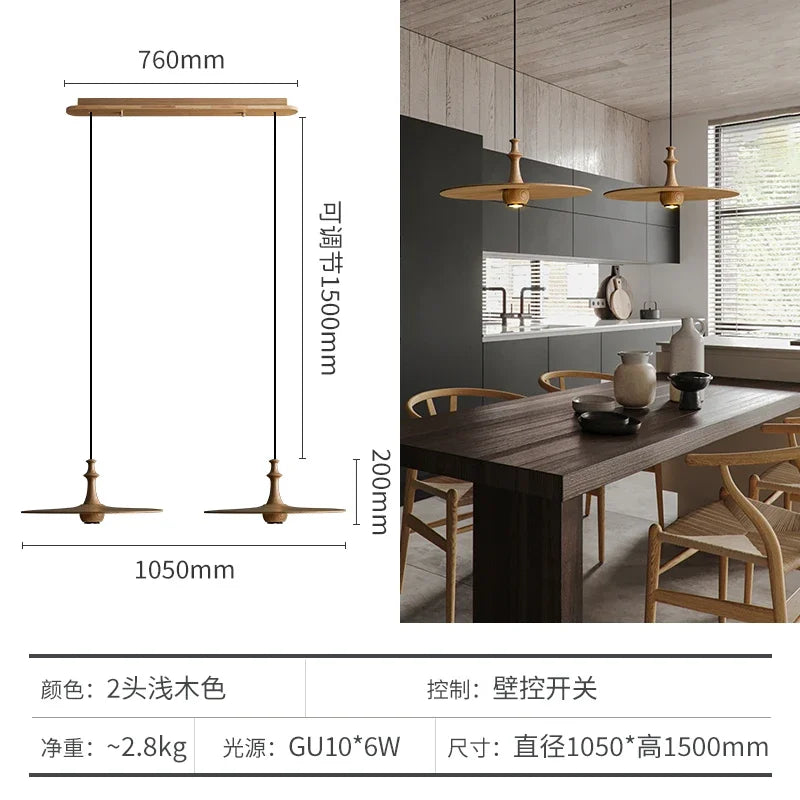 suspension soucoupe volante en bois design minimaliste pour intérieur