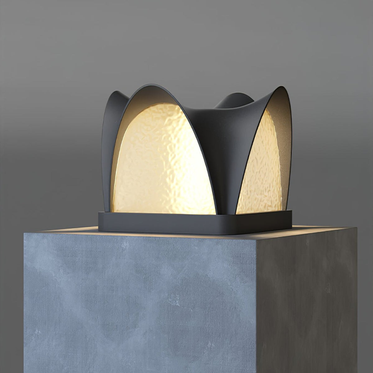 Lanterne d’extérieur carrée noire à panneaux d’acrylique — Tussilage