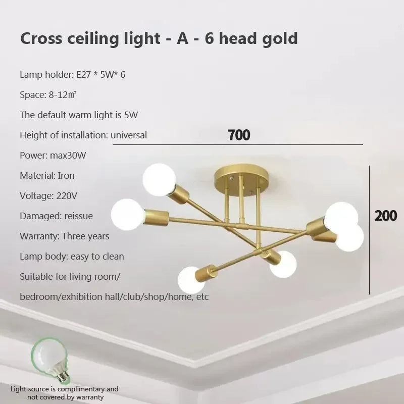 lustre led moderne semi-noir blanc or intérieur salon manger chambre