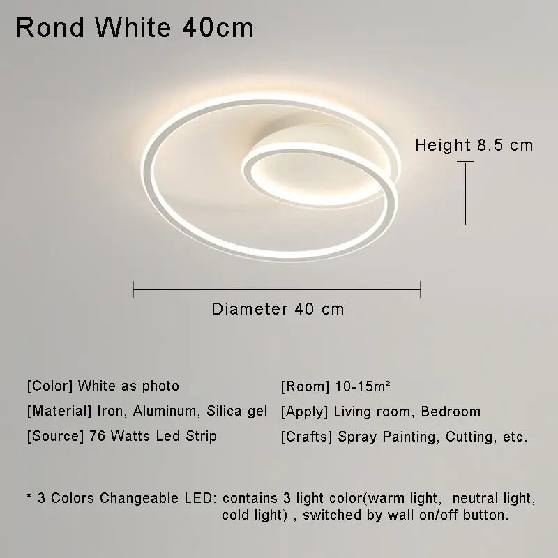 plafonnier led moderne pour éclairage intérieur décoratif
