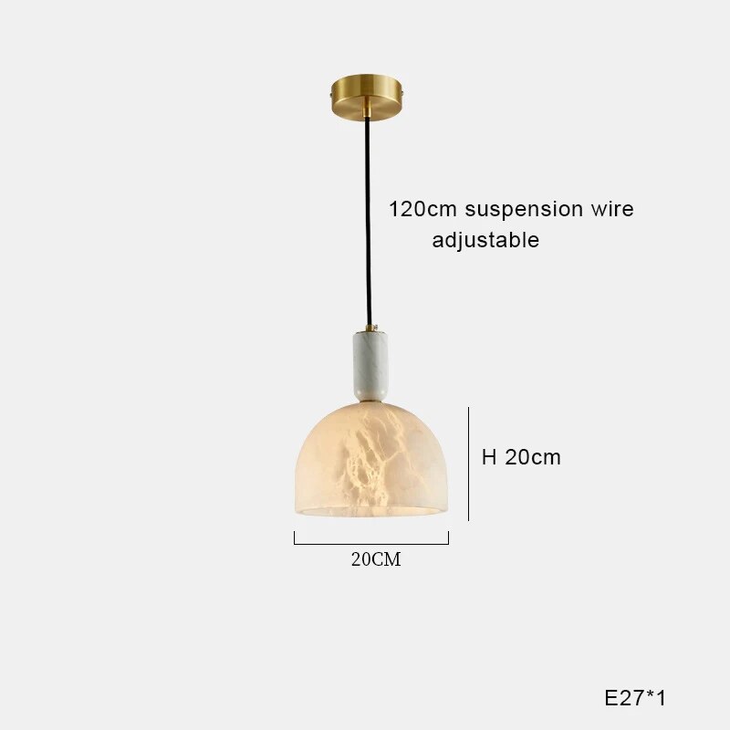 Lampe suspension marbre LED minimaliste