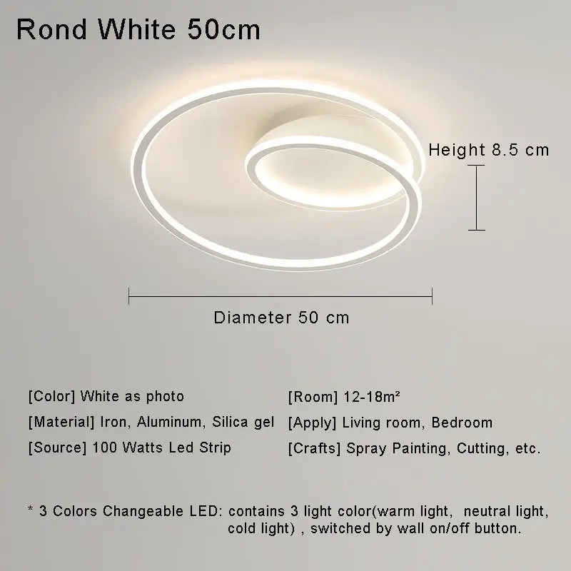 plafonnier led moderne pour éclairage intérieur décoratif