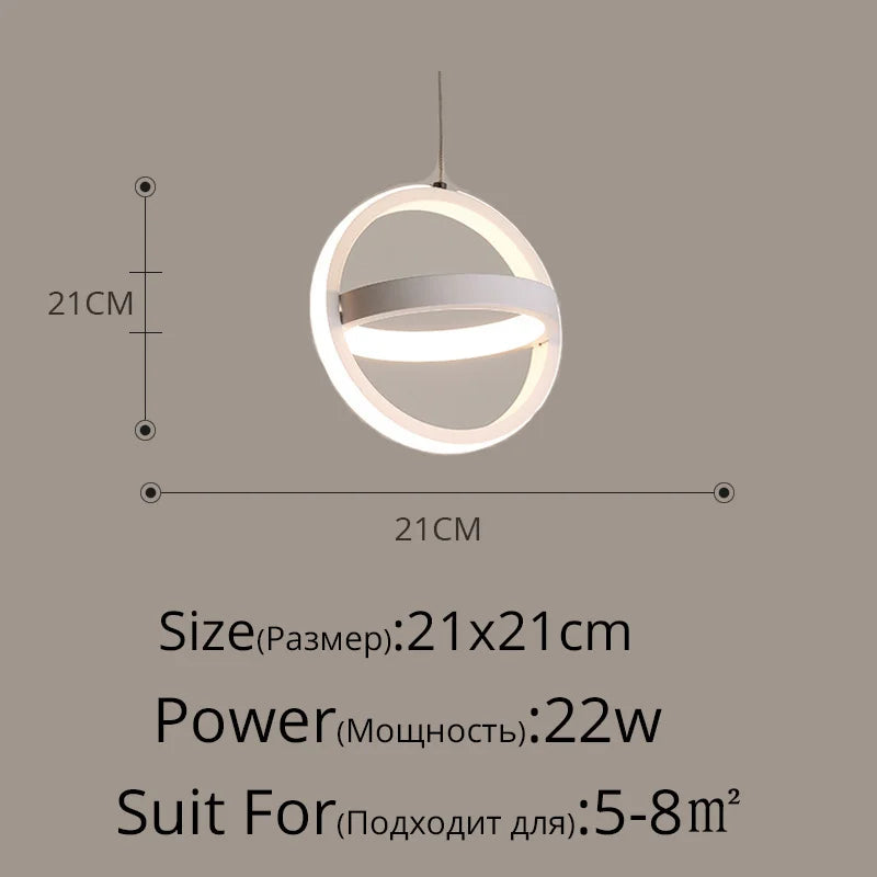 suspension led moderne pour éclairage intérieur design élégant
