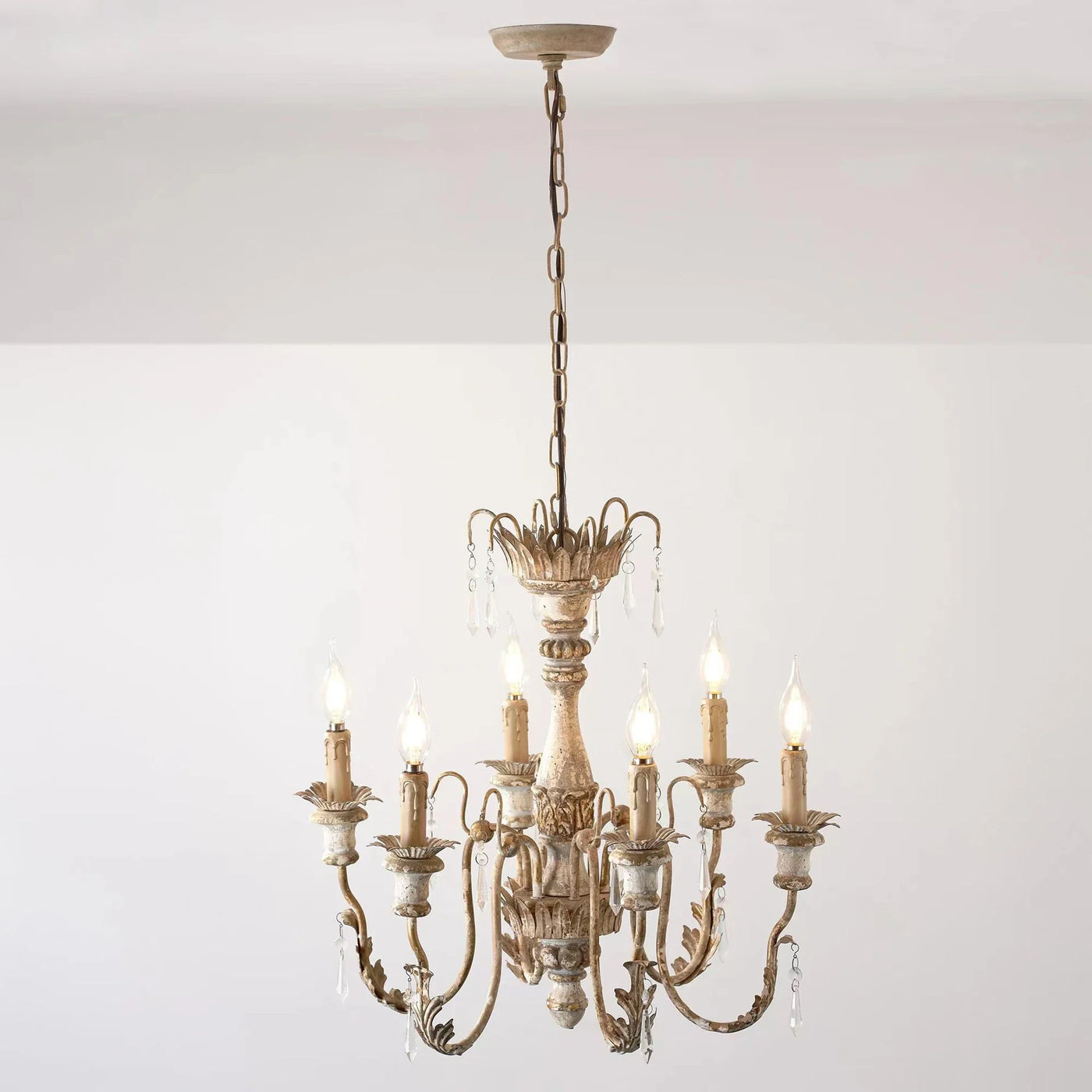 lustre en bois vintage français design art lumière