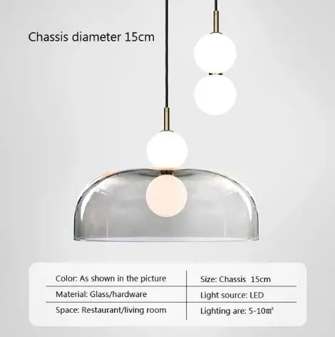 suspension en verre nordique pour décoration intérieure moderne