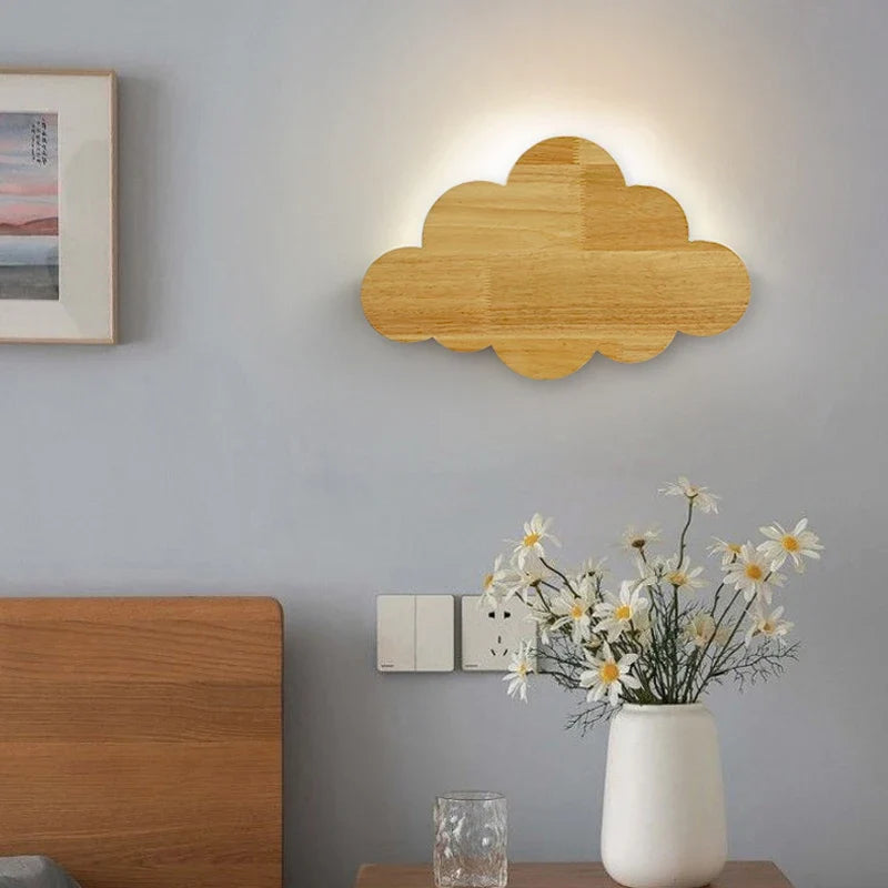 applique murale en bois style nordique moderne pour chambre d'enfant