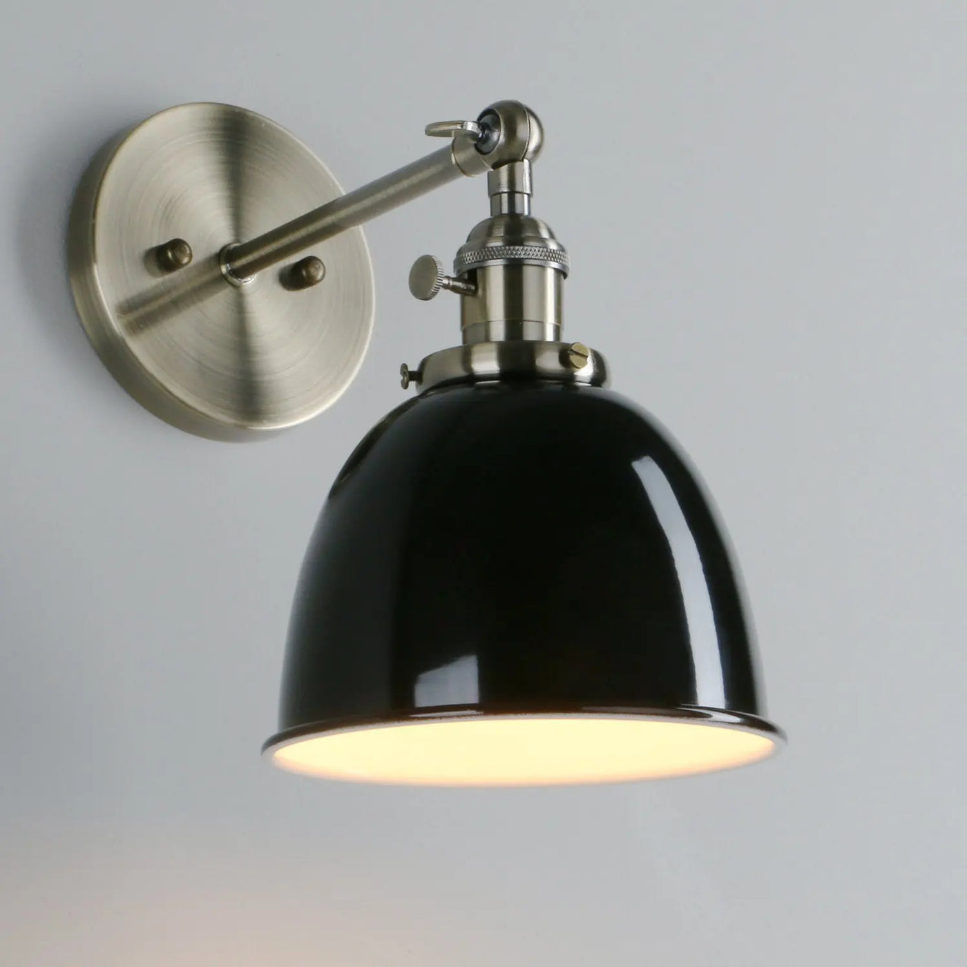 Iron wall lamp, Edison antique wall lamp, semi-circular corridor, staircase, living room, bedroom LED light, black and white
