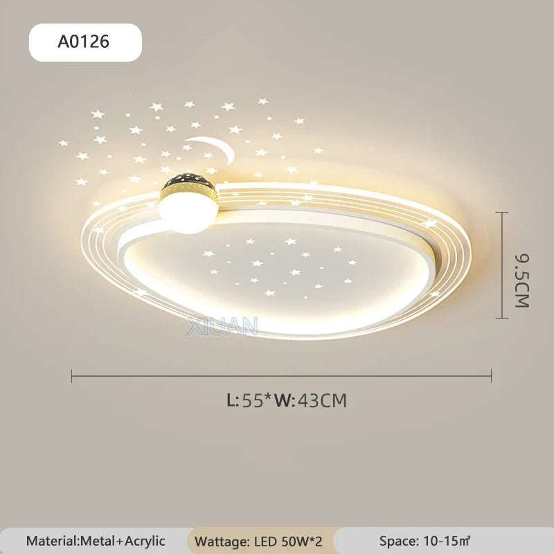 Luxury Minimalist Living Room LED Ceiling Light Starry Sky Projection Metal Cloud Ceiling Lamp For Bedroom Dining Table Home
