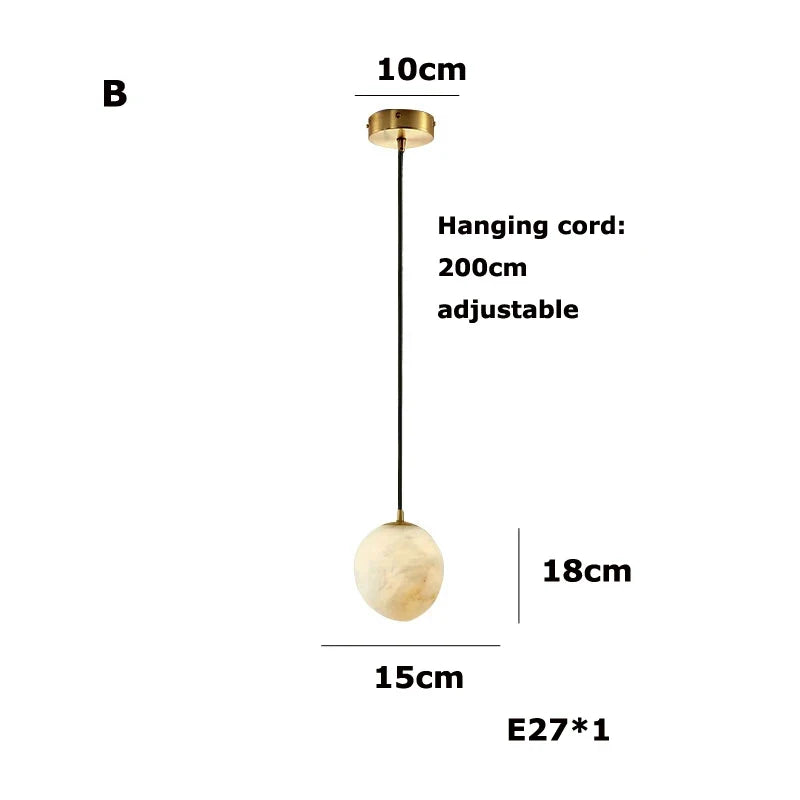 lustre suspendu en marbre géométrique design moderne pour intérieur