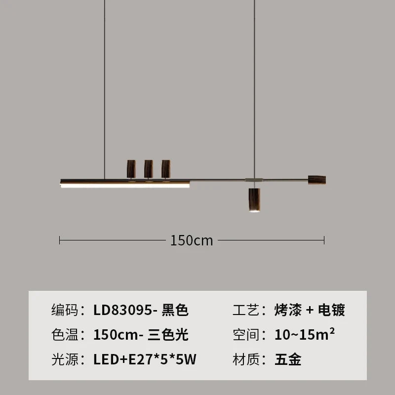 lustre minimaliste en métal pour éclairage moderne chic