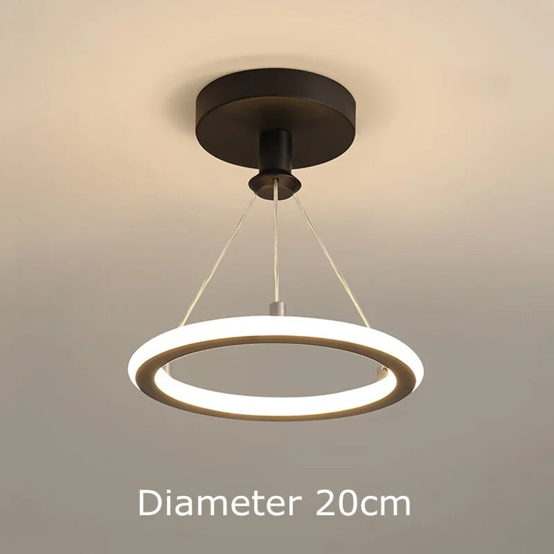 suspension moderne led anneaux design pour intérieur