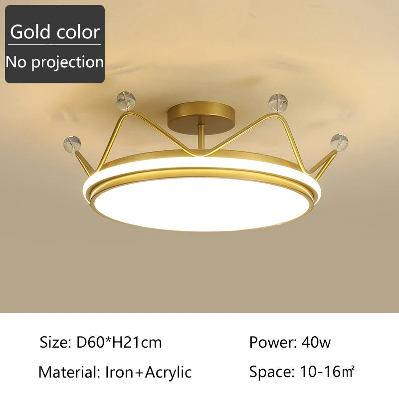 plafonnier led moderne couronne créative pour chambre d'enfant