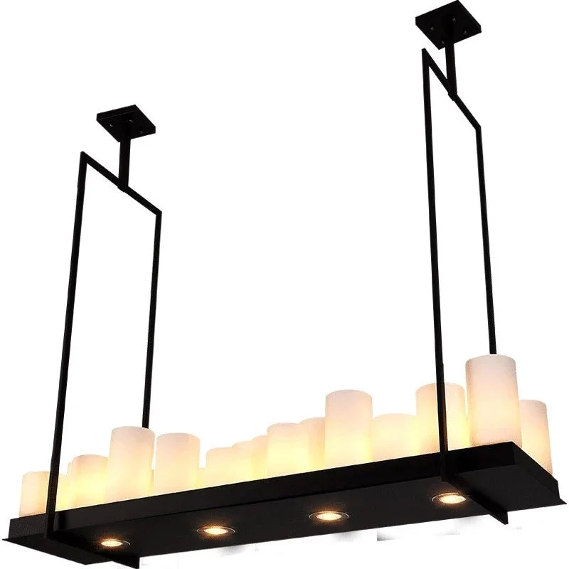 Retro American Bar, Luxury Restaurant, Bar Decoration, Front Desk, Red Wine Cup, Inverted Candlestick, Pendant Light