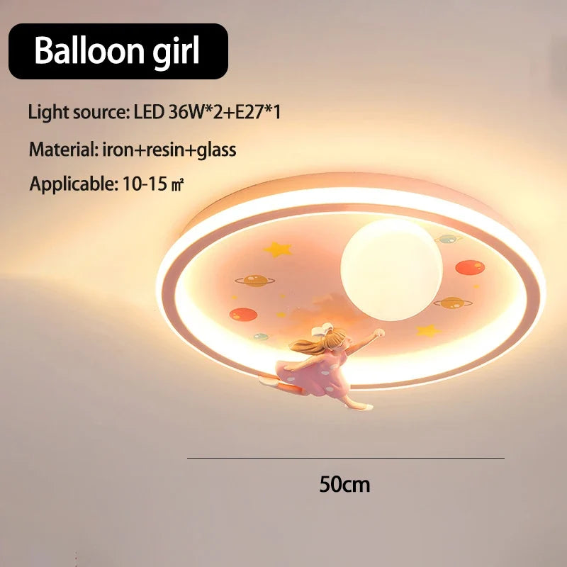 SANDYHA moderne espace planète plafonnier lampe de dessin animé chambre d'enfants Lampa Sufitowa Techo Plafonnier lampara Colgantes Para