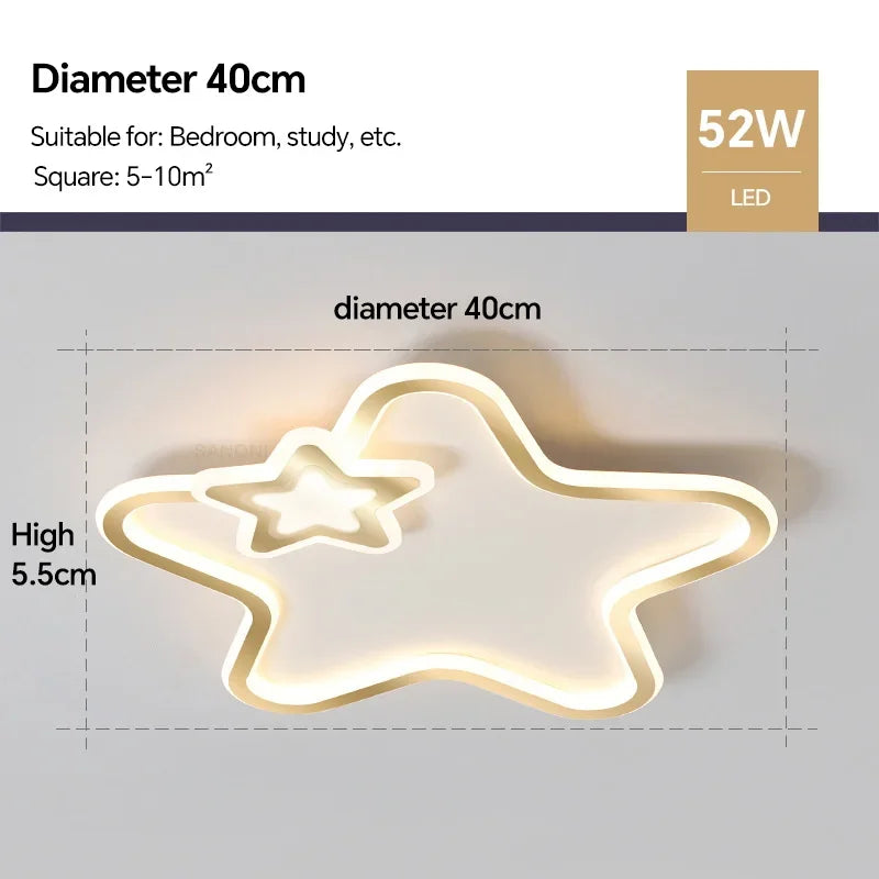 plafonnier led étoile moderne pour décoration intérieure