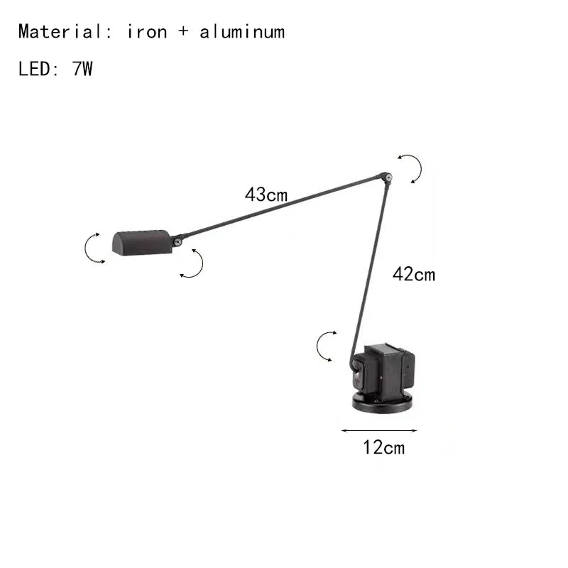 lampadaire led minimaliste long bras métal prise adaptée