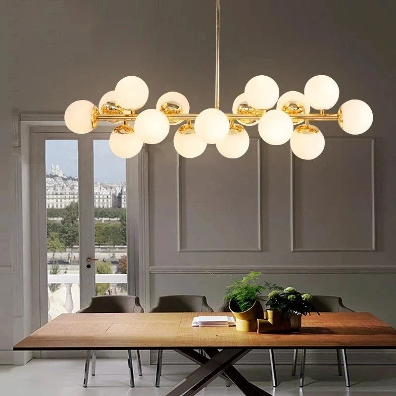 suspension lumineuse 25 têtes design romantique en verre