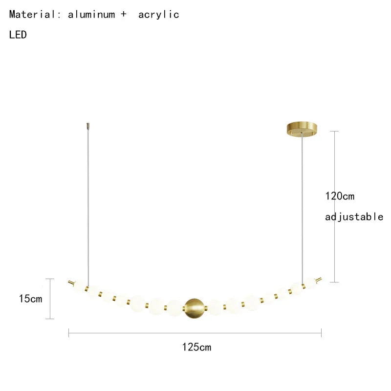 suspension led ronde en laiton cuivre et aluminium décorative