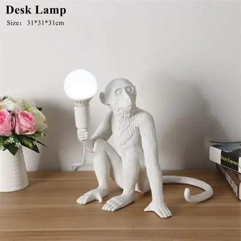 lustre rétro créatif en forme de singe pour cafés et restaurants