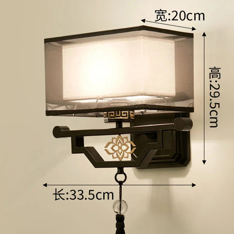 applique murale en tissu style chinois pour intérieur moderne